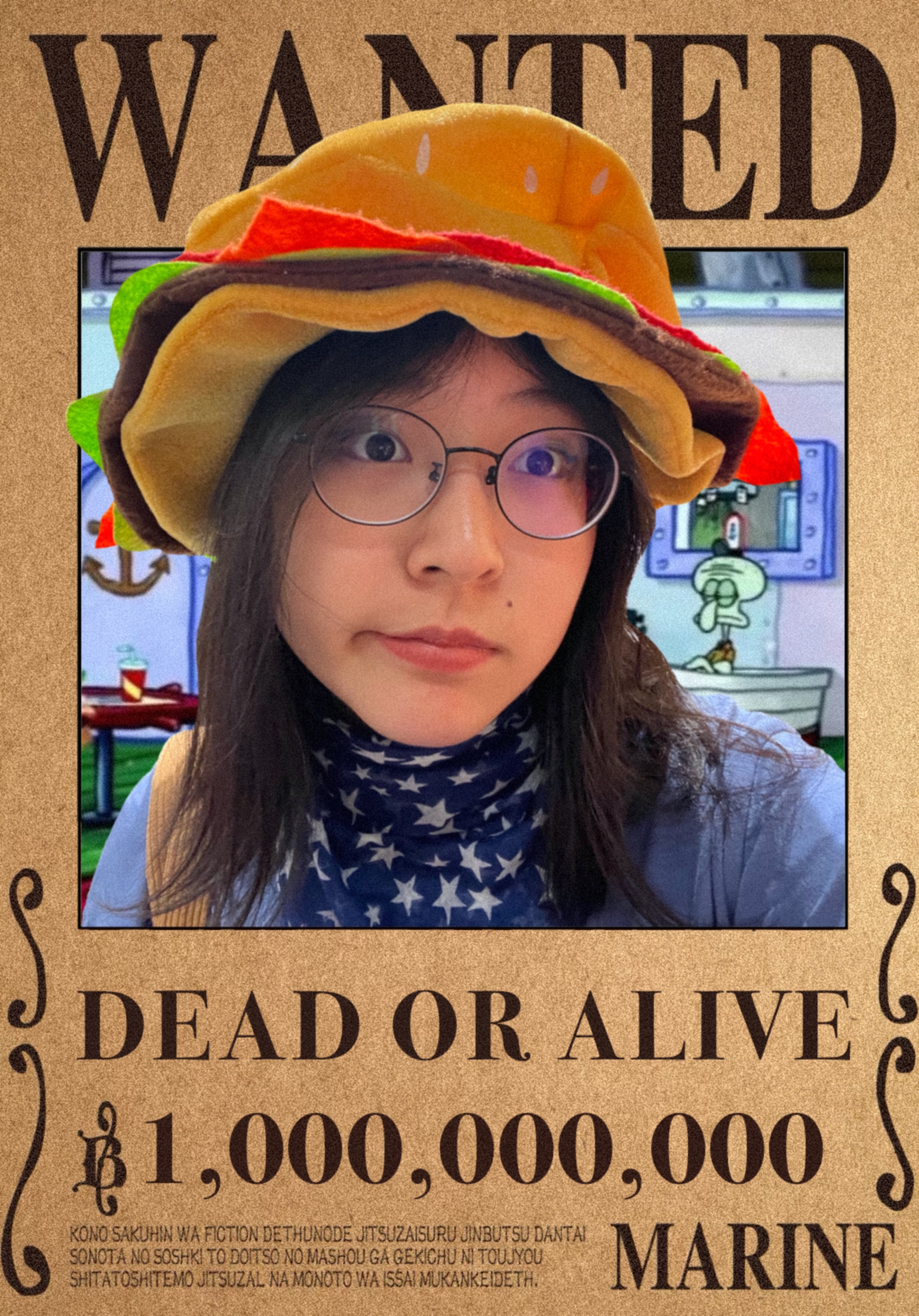 Wanted Poster of the Burger Hat Criminal